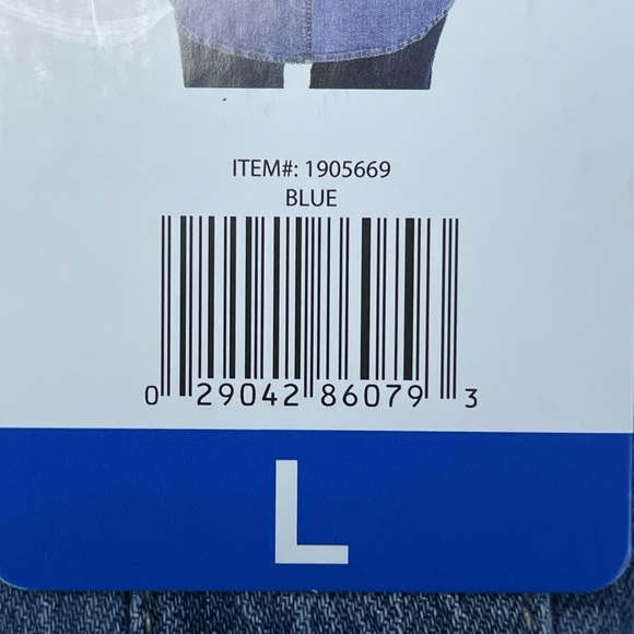 Gloria Vanderbilt Women's L Button-Up Blue Denim Shirt H1197 - Picture 7 of 8